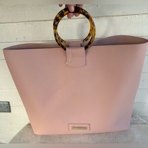VINCE CAMUTO BLUSH PINK FAUX LEATHER TOTE. EUC